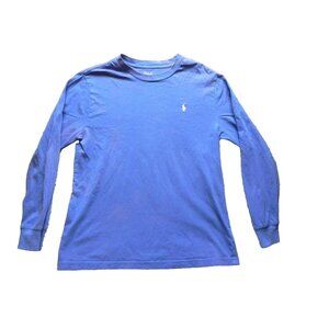 POLO Ralph Lauren Shirt Youth Large Long Sleeve White Pony Crew Neck Casual Boys